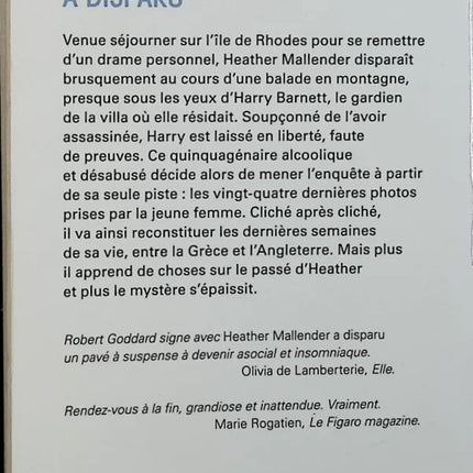 Heather Mallender wird vermisst - Robert Goddard - 2013 - Buch