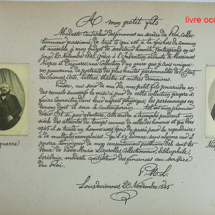 Dans l'intimités de personnages illustrés - 1842 1890 - Album premier- Album de photographies - livre