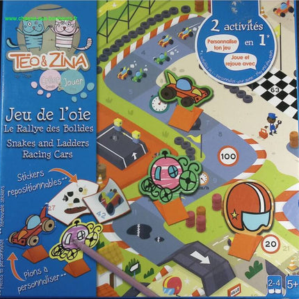 Das Gänsespiel: Die Rennwagen-Rallye Teo und Zina - Brettspiel