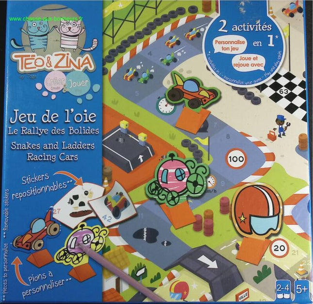 Das Gänsespiel: Die Rennwagen-Rallye Teo und Zina - Brettspiel