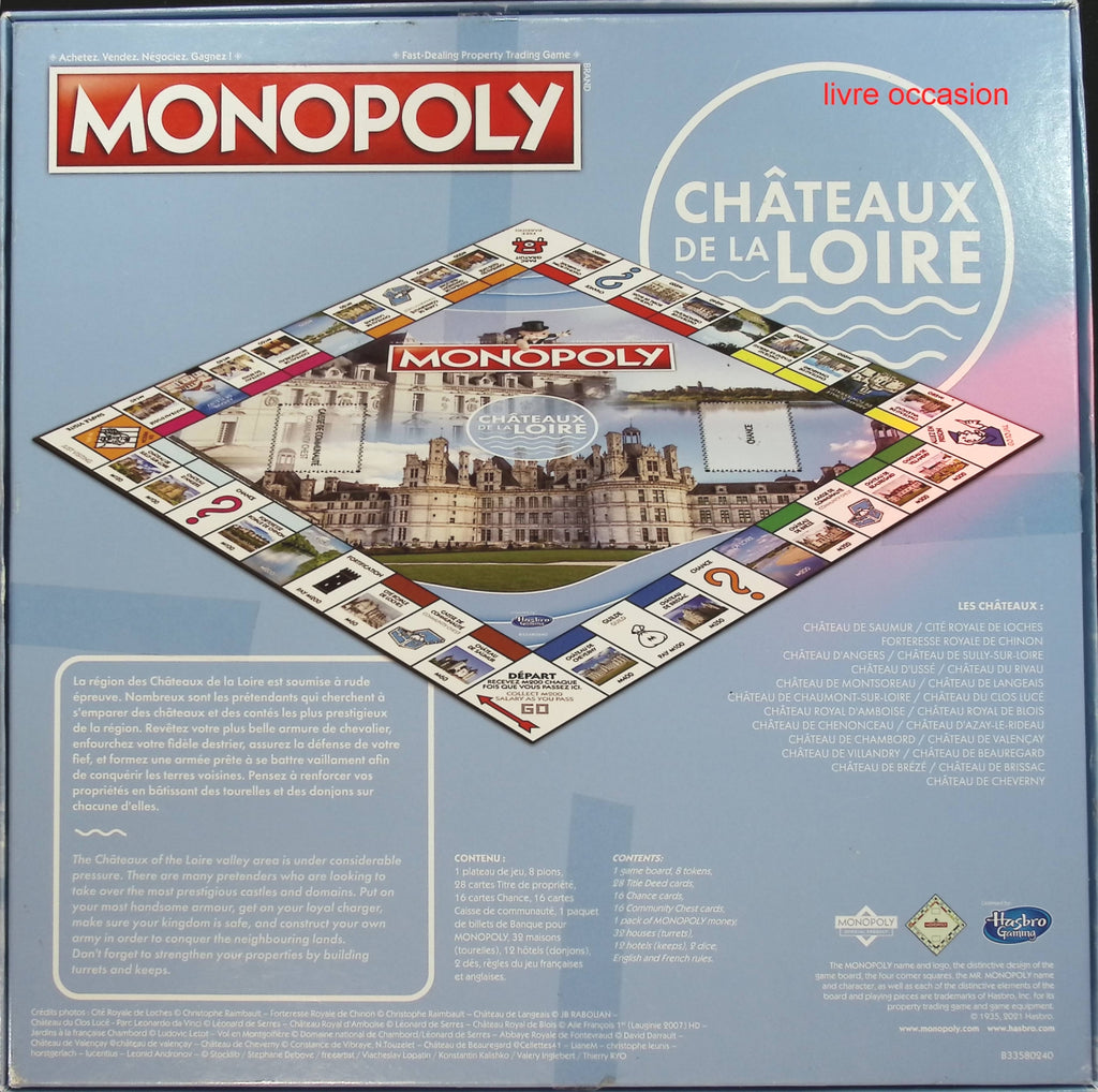 Monopoly Châteaux de Loire - Hasbro - jeu de société
