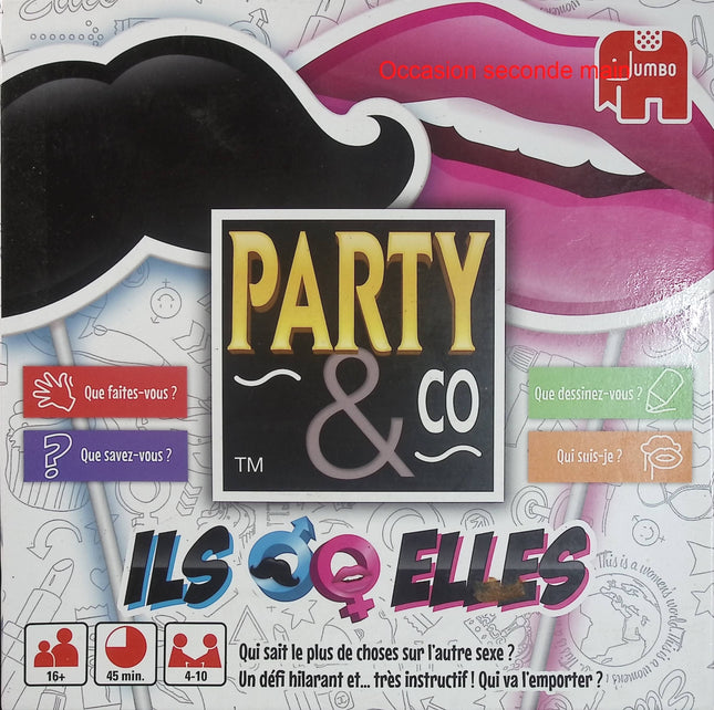 Party & Co Ils Elles – Jeu de plateau Quiz sur l’autre sexe Jumbo - jeu de société