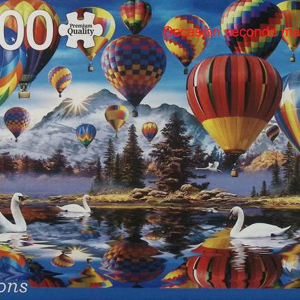 Jumbo Puzzle Balloons 1000 pièces – Puzzle adulte montgolfières et ballons colorés - jeu de société Puzzle
