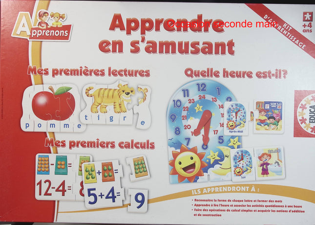 Educa Jeux Borras Kit d’apprentissage 3 en 1 – Apprendre à lire et l’heure dès 4-5 ans - jeu de société