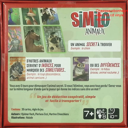 Jeu de société Similo Animaux Gigamic jeu de déduction coopératif famille enfants dès 7 ans 2 à 8 joueurs - jeu de société