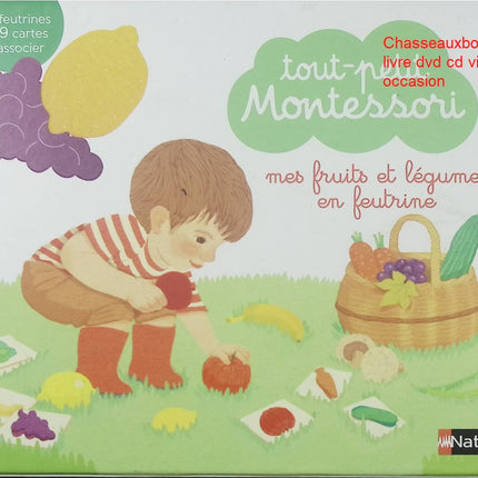 Coffret éducatif Tout-petit Montessori Les fruits et légumes en feutrine Nathan éveil sensoriel dès 15 mois - jeu de société