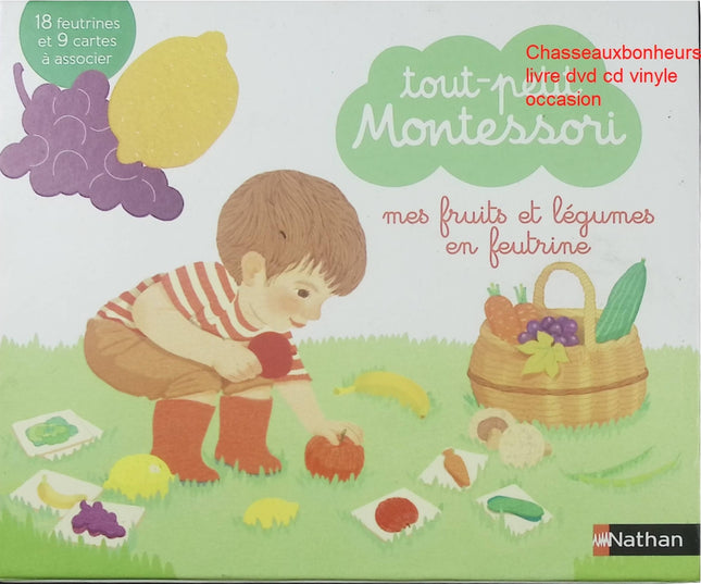 Coffret éducatif Tout-petit Montessori Les fruits et légumes en feutrine Nathan éveil sensoriel dès 15 mois - jeu de société