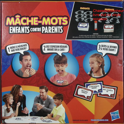 Jeu d’ambiance Mâche-Mots enfants contre parents Hasbro jeu drôle famille défis bouche pleine dès 8 ans 4 à 10 joueurs - jeu de société