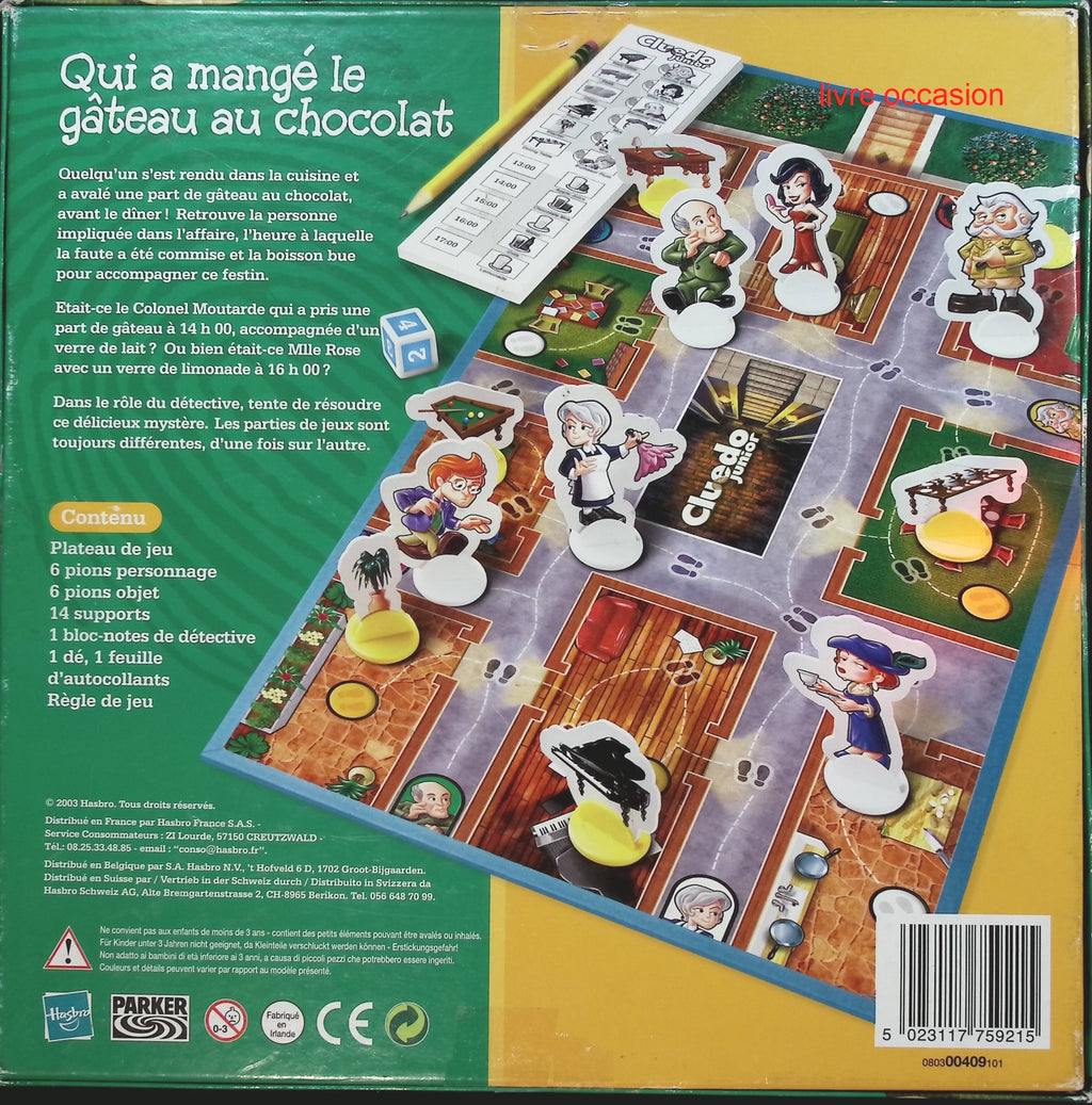 Cluedo Junior - L'énigme du gâteau au chocolat - Parker  - jeu de société