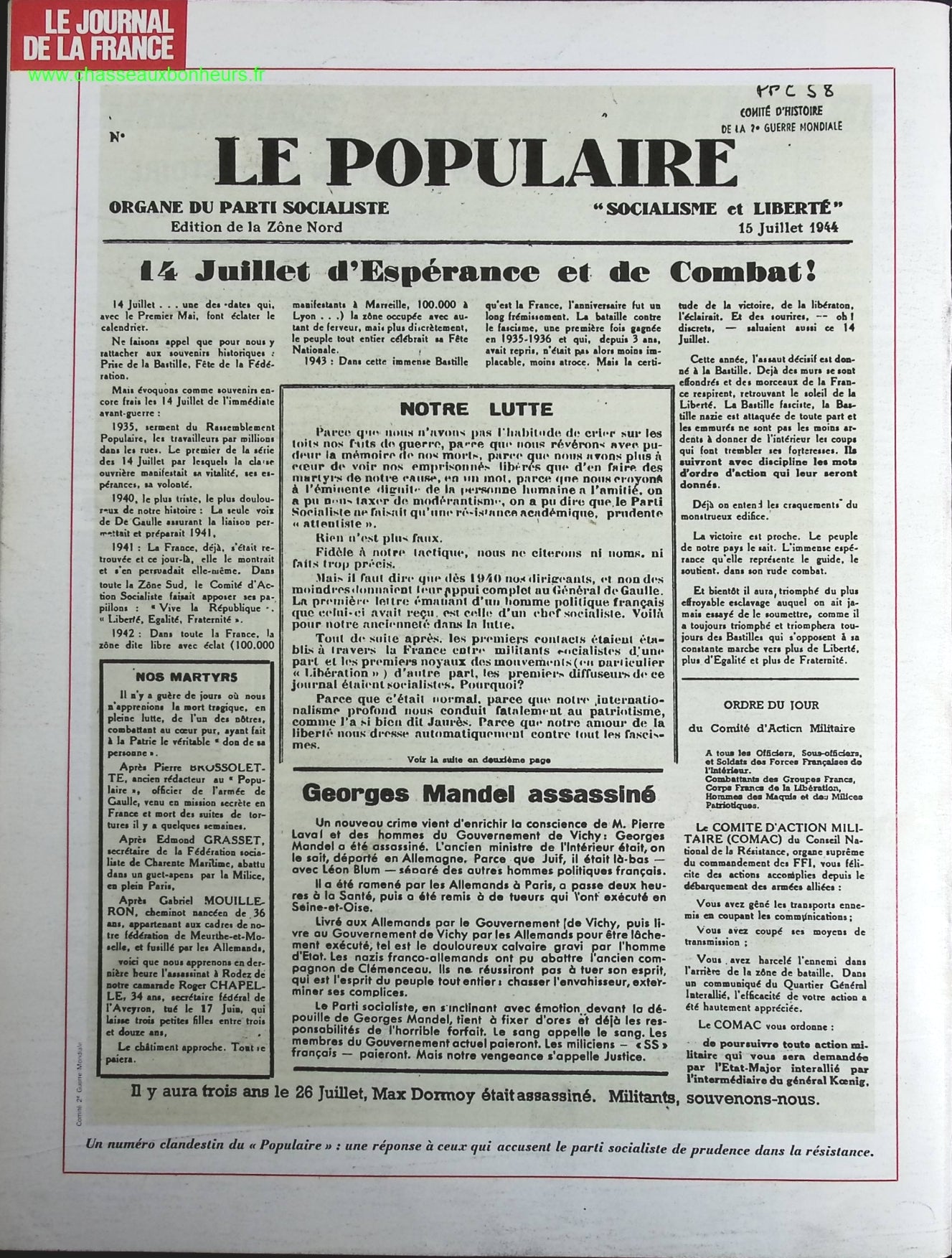 The Resistance - No. 132 - The Journal of France in the 1940s - Magazine Review Book