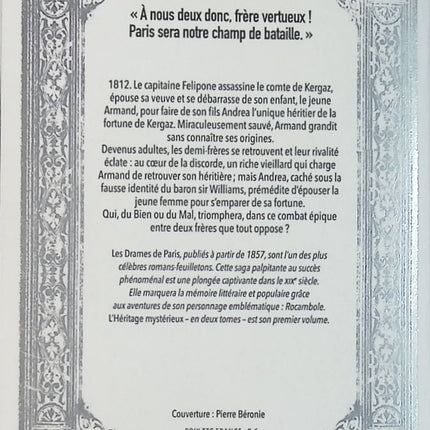 Les Drames de Paris, tome 1 : L'héritage mystérieux - Pierre Alexis de Ponson du Terrail - Livre