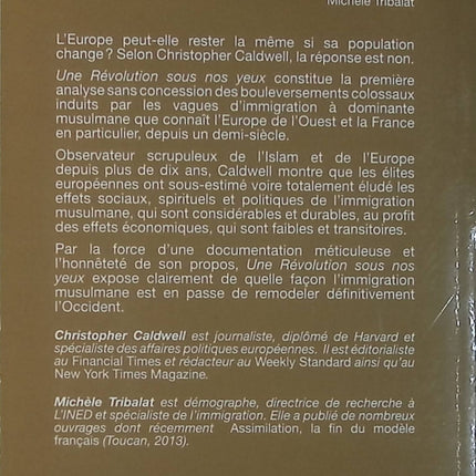 Une révolution sous nos yeux. Comment l'Islam va transformer la France et l'Europe - Christopher Caldwell - Livre