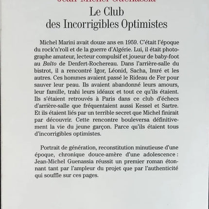 Der Club der unverbesserlichen Optimisten - Jean-Michel Guenassia - Buch