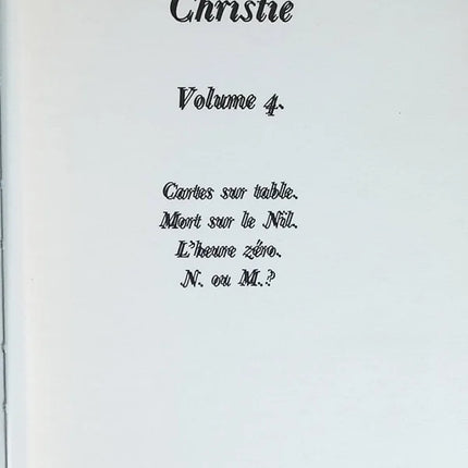 Complete Works - Agatha Christie - Volume 4 - Cards on the Table/Death on the Nile/Zero Hour/N or M - book