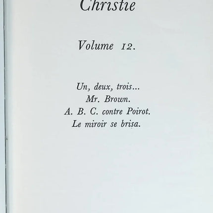 Sämtliche Werke - Agatha Christie - Band 12 - Eins, Zwei, Drei, Mr. Brown, ABC vs. Poirot, Der zerbrochene Spiegel - Buch