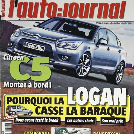 Citroën C5 Logan - L'auto journal - n° 714 - 2006 - revue magazine - voiture
