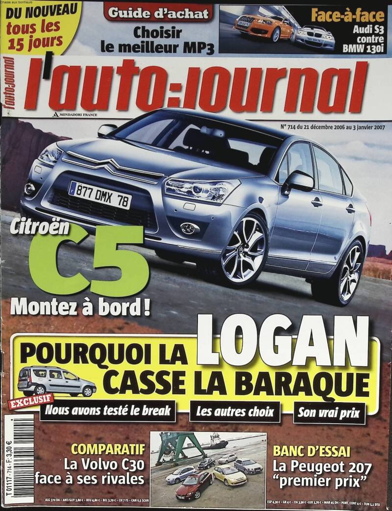 Citroën C5 Logan - L'auto journal - n° 714 - 2006 - revue magazine - voiture