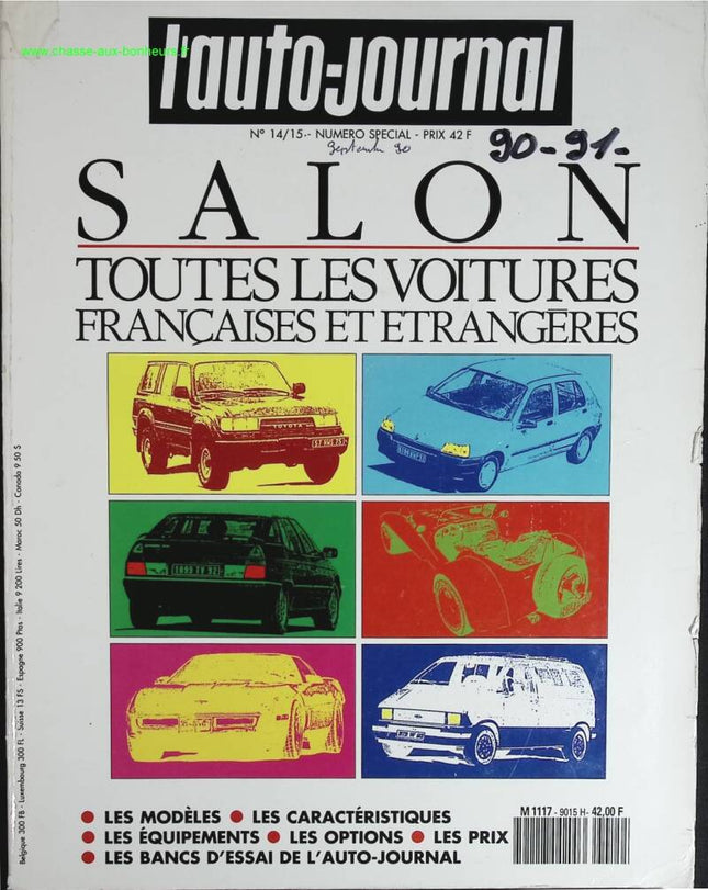 Spécial salon - L'auto journal - n° 14/15 - 1990 - revue magazine - voiture