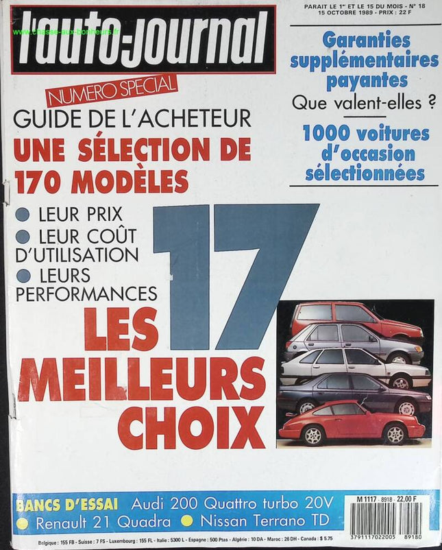 The 17 best choices - L'auto journal - n° 18 - 1989 - magazine review - car
