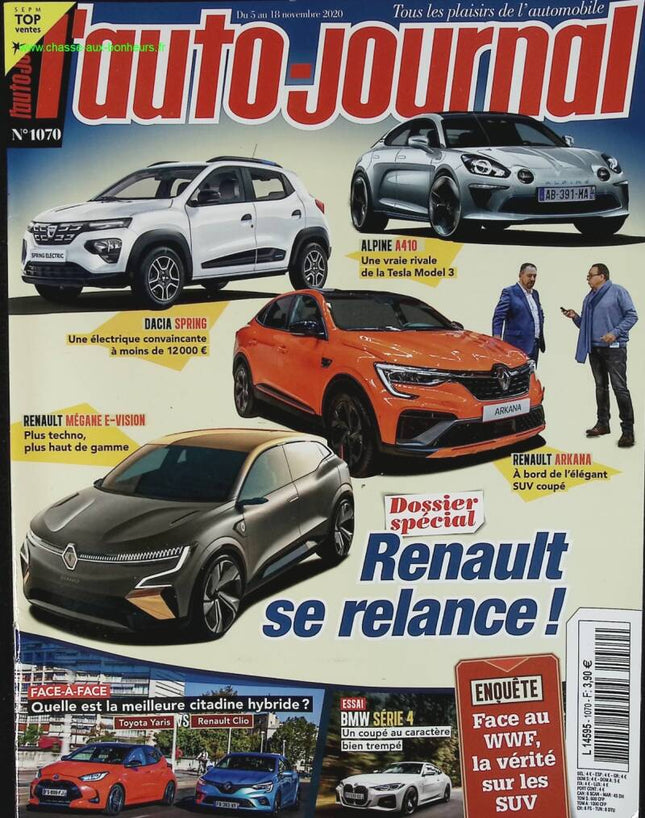 Renault se relance - L'auto journal - n° 1070 - 2020 - revue magazine - voiture