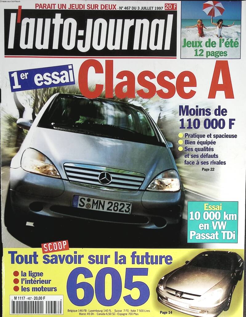 1. Klasse-A-Test - L'auto journal - Nr. 467 - 1997 - Zeitschriftenrezension - Auto