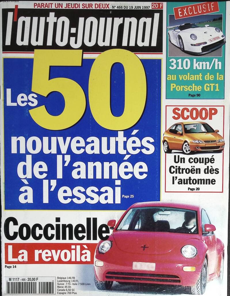 Coccinelle - L'auto journal - n° 466 - 1997 - revue magazine - voiture