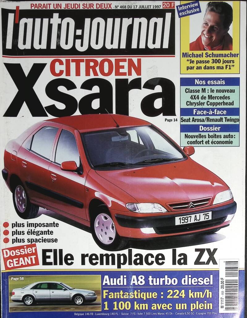 Citroën Xsara - L'auto journal - n° 468 - 1997 - revue magazine - voiture