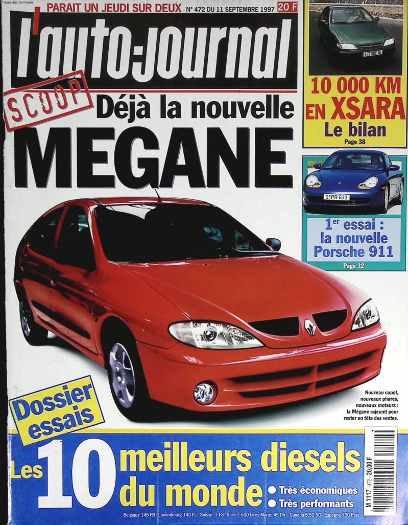 Déjà la nouvelle Megane - L'auto journal - n° 472 - 1997 - revue magazine - voiture