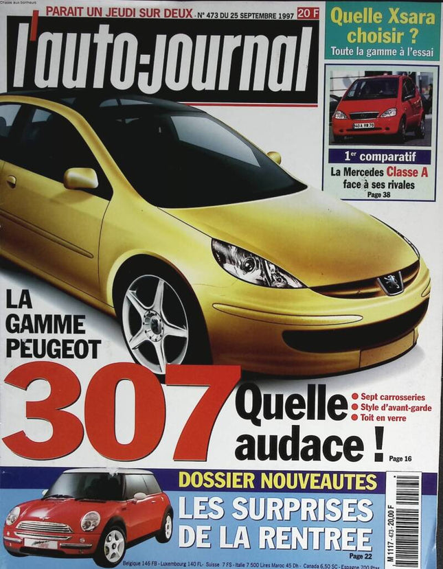 Peugeot 307 - L'auto journal - n° 473 - 1997 - magazine review - car