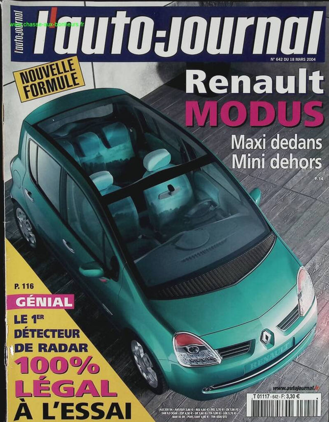 Renault Modus - L'auto journal - n° 642 - 2004 - revue magazine - voiture
