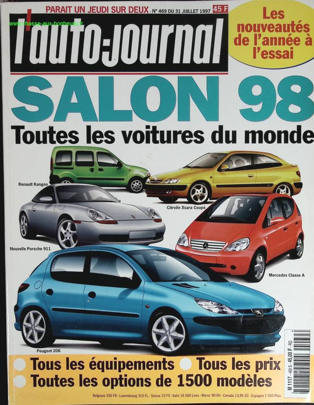 Spécial salon 98 - L'auto journal - n° 469 - 1997 - revue magazine - voiture