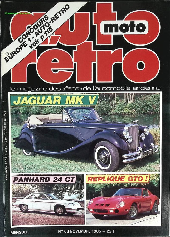 Jaguar MK V Panhard 24 CT Replica GTO - Retro car and motorcycle - No. 63 - 1985 - magazine review - car