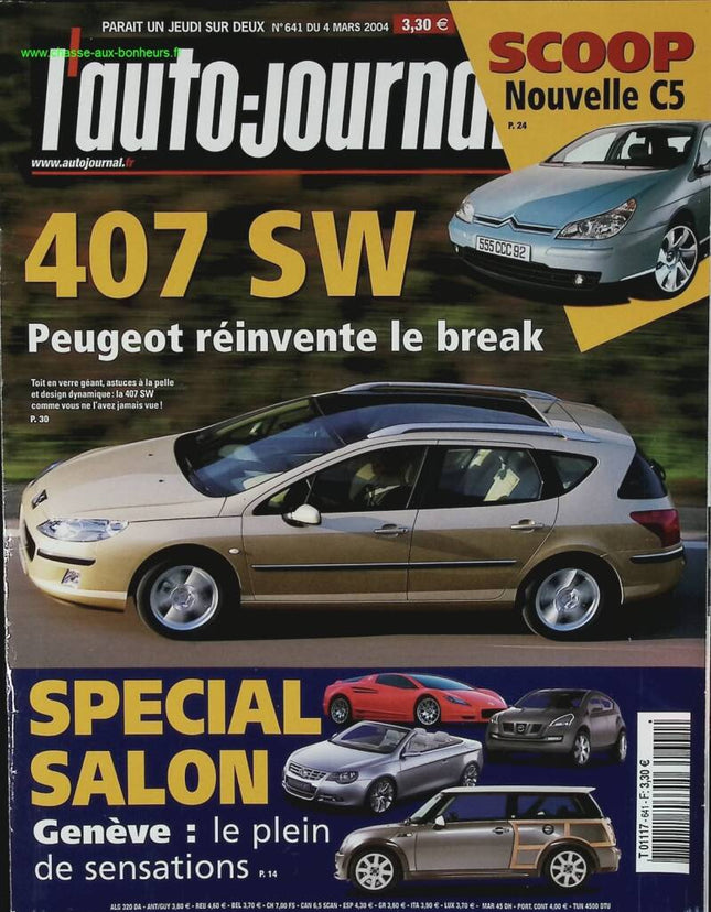 Peugeot 407 SW - L'auto journal - n° 641 - 2004 - revue magazine - voiture