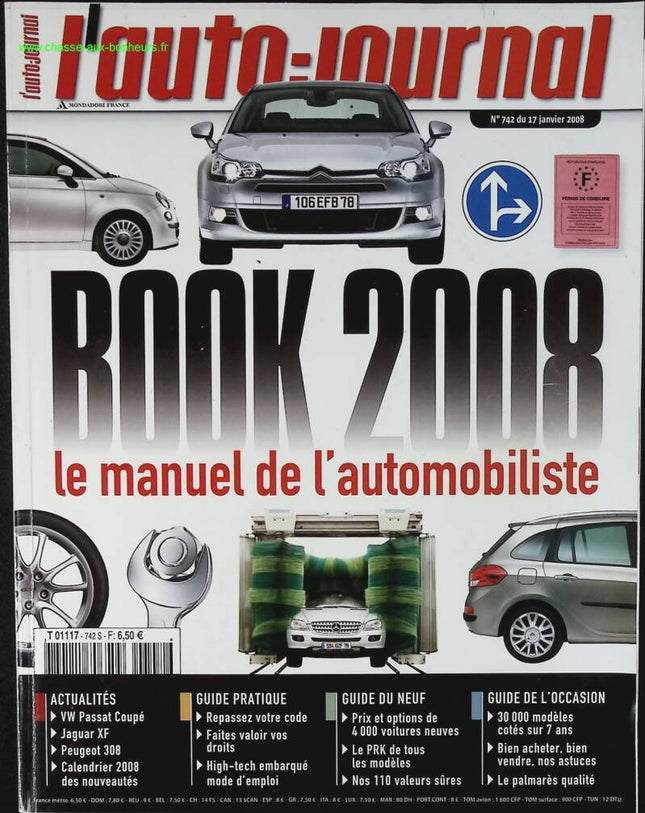 BOOK 2008 - L'auto journal - n° 742 - 2008 - revue magazine - voiture