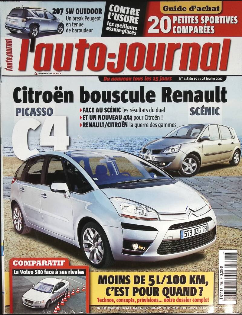 Citoën C4 Renault Scénic - L'auto journal - n° 718 - 2007 - revue magazine - voiture