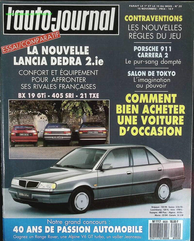 Lancia Dedra - L'auto journal - n° 20 - 1989 - magazine review - car