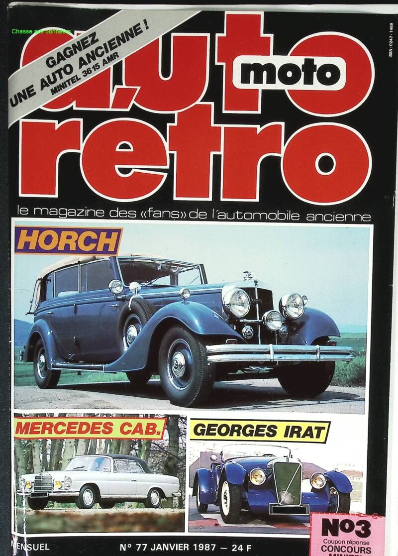 Horch Mercedes CAB Georges Irat - Auto moto rétro - n° 77 - 1987 - revue magazine - voiture