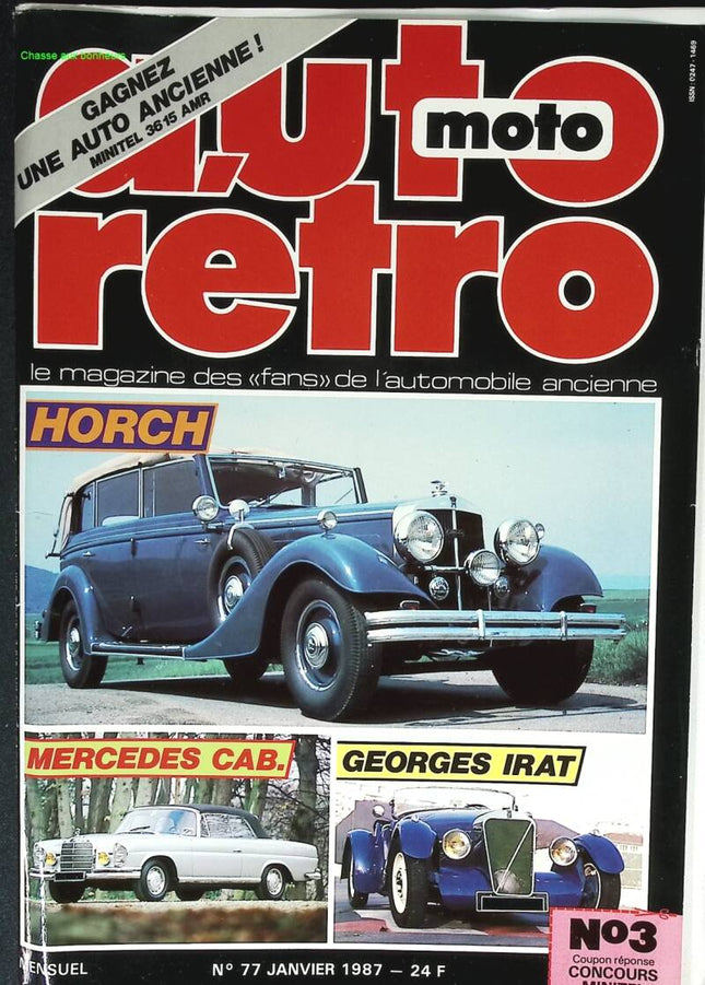 Horch Mercedes CAB Georges Irat - Retro auto moto - n° 77 - 1987 - magazine review - car