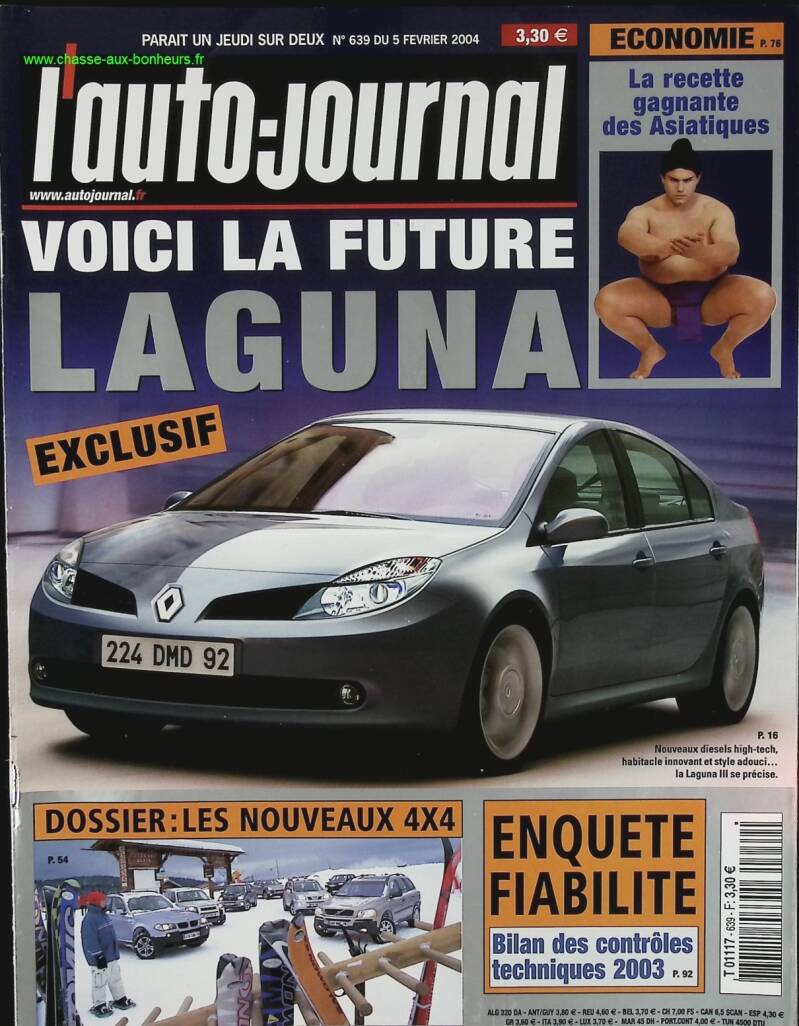 Future Renault Laguna - L'auto journal - n° 639 - 2004 - revue magazine - voiture