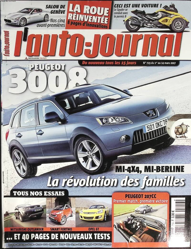 Peugeot 3008 - L'auto journal - n° 719 - 2007 - magazine review - car