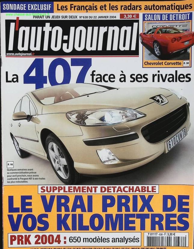 Peugeot 407 face à ses rivales - L'auto journal - n° 638 - 2004 - revue magazine - voiture
