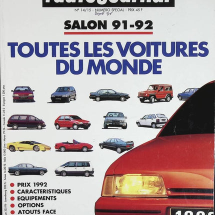 Spécial salon 1991 1992 - L'auto journal - n° 14/15 - 1991 - revue magazine - voiture