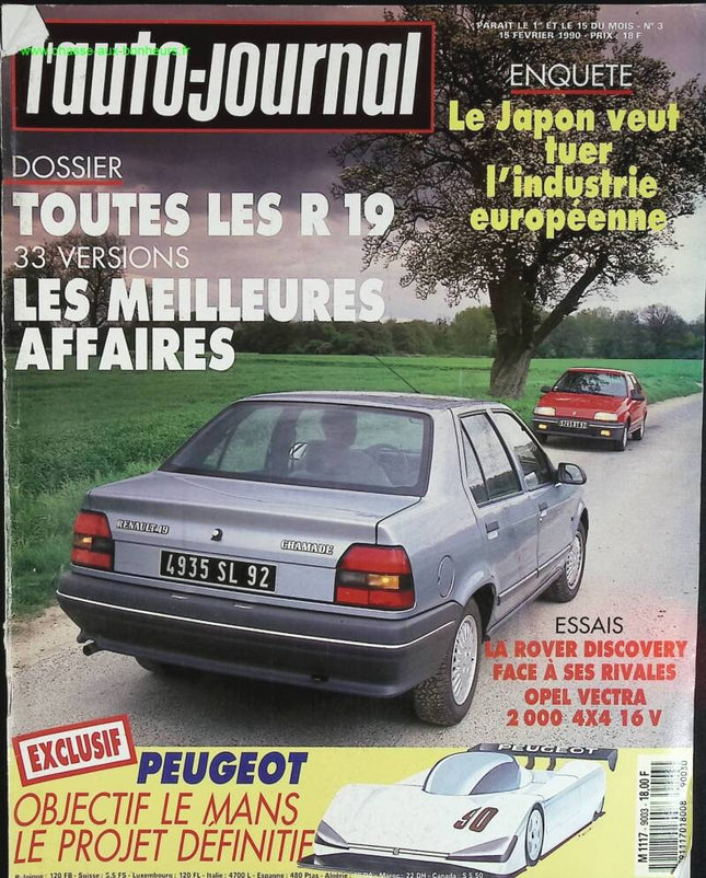 Toutes les Renault 19 - L'auto journal - n° 3 - 1990 - revue magazine - voiture