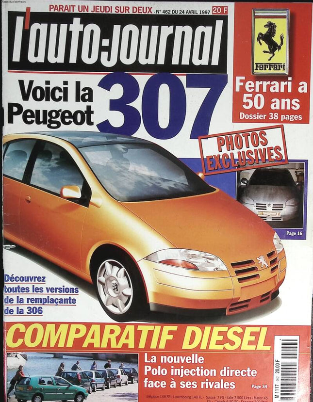 Peugeot 307 - L'auto journal - n° 462 - 1997 - magazine review - car