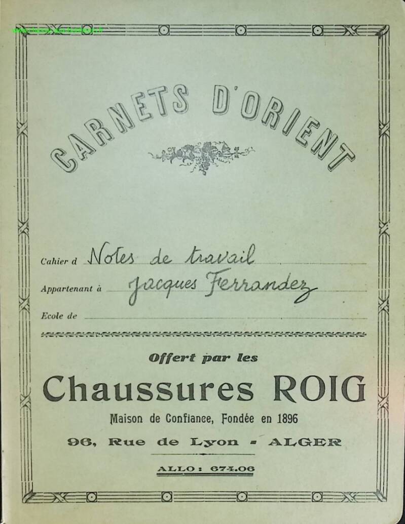 Carnet d'orient notes de travail - Jacques Ferrandez - livre