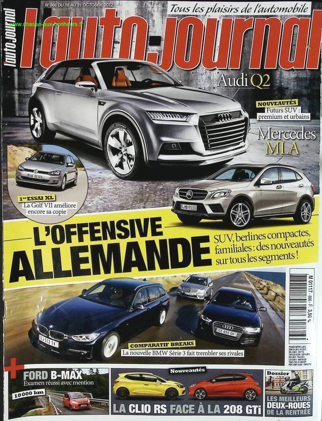 L'offensive Allemande Audi Mercedes - L'auto journal - n° 866 - 2012 - revue magazine - voiture
