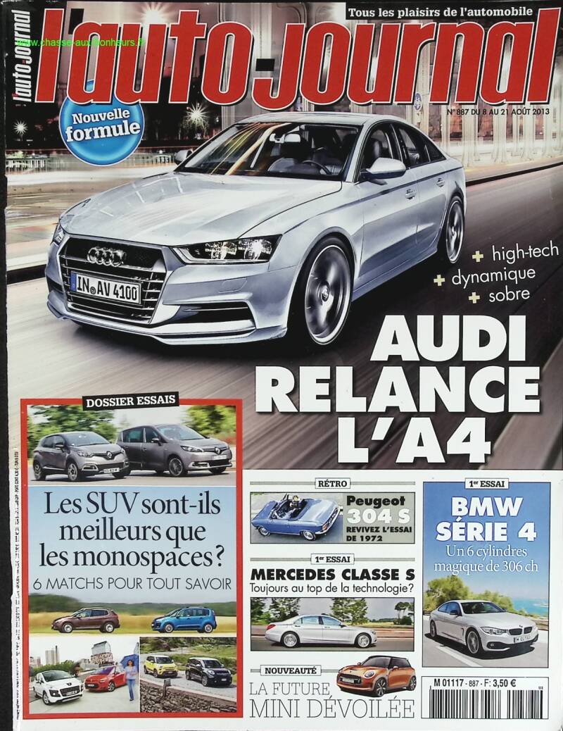Audi relaunches A4 - L'auto journal - n° 887 - 2013 - magazine review - car