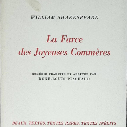 The Merry Wives' Farce - William Shakespeare - 1949 - book