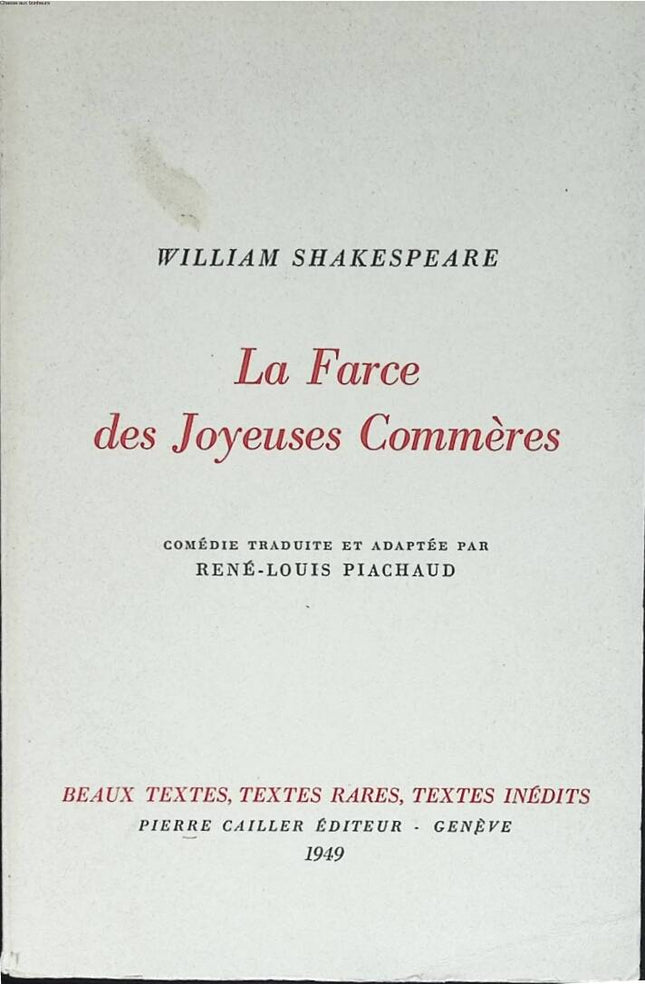 The Merry Wives' Farce - William Shakespeare - 1949 - book