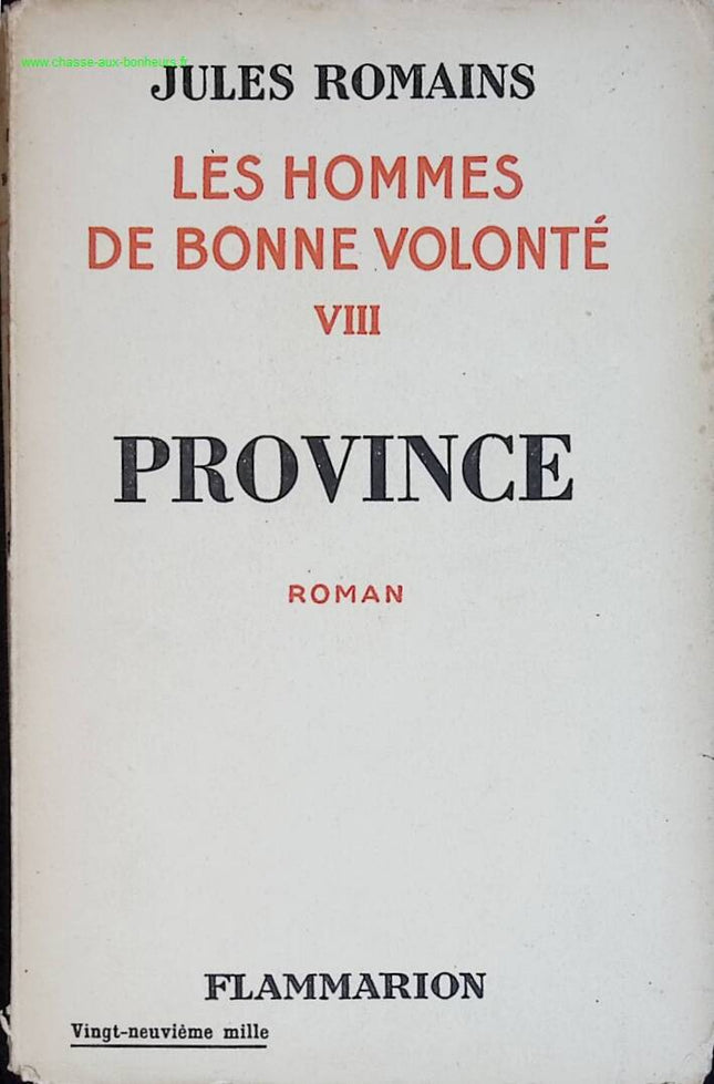 Province les hommes de bonne volonté - Jules Romains - livre